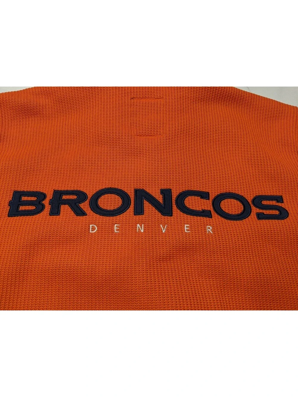 Denver Broncos Sweater Jacket Men Medium Orange NFL Team Apparel Full Zip Hoodie
